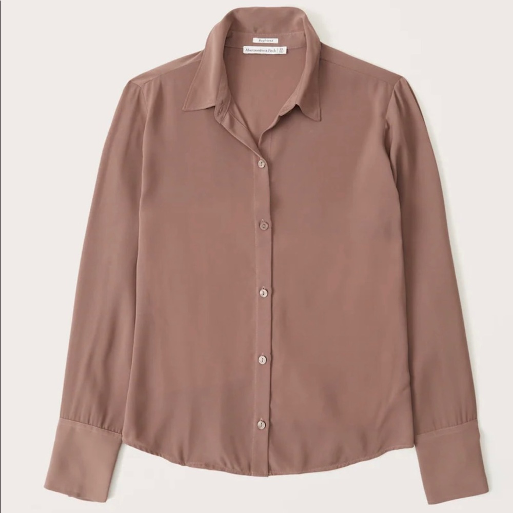 Abercrombie & Fitch boyfriend faux silk button up